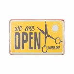 Barber bordje we are open