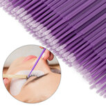 Allepaznokcie - Microbrushes paars voor wimpers - Vezelvrij (100 stuks)