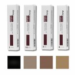 Wimper en Wenkbrauwverf voor professionals met kleurenstalen: zwart, natuurlijk bruin, lichtbruin, natuurlijk donkerblond