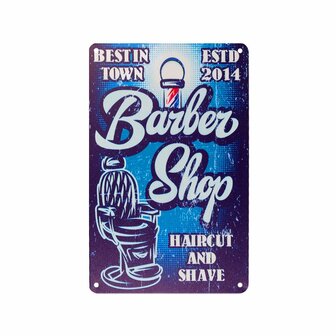 barbershop wand decoratie met opdruk best in town.