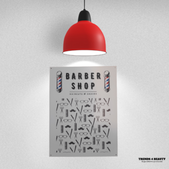 Wandbord barbershop emblemen