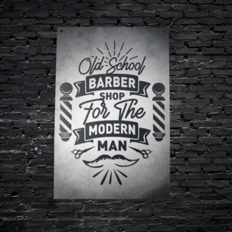 muur decoratie old school barber shop for the modern man.