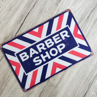Decoratief bord Barbershop opdruk