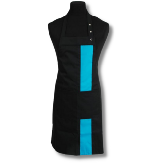 turquoise werkschort voor horeca, kappers, manicure en pedicure