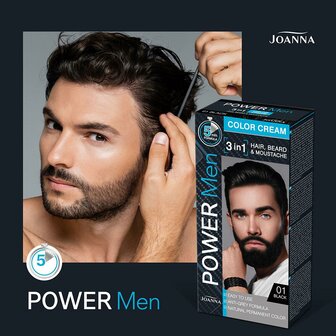 Joanna - Haarverf 3in1 - Voor haar, baard en snor - 60gr