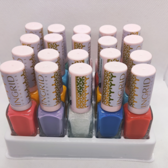 Ingrid Cosmetics - nagellak op display - 20 stuks - 9 kleuren