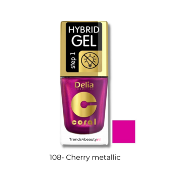 Hybrid gel nagellak zonder lamp 108 Cherry Metallic