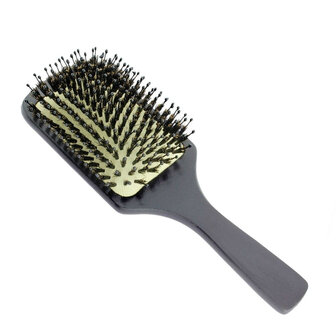 Houten Paddle brush, voorzien van nylon pinnen, synthetisch en zwijnenhaar. 