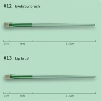 Ecarla - Make up kwastenset - 13 delig - Groen