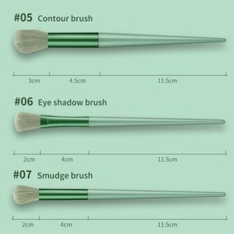 contour brush en eye shadow brush en smudge brush
