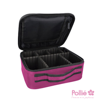 Cosmetica koffer klein met verstelbare vakken fuchsia