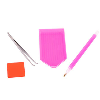 Nail art applicator set. pincet, apllicator, bakje en wax.