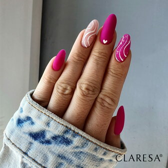 inspiratie matte of velours top coat met roze gellak