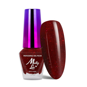 MollyLac nagellak kersenrood met glitters nr. 191