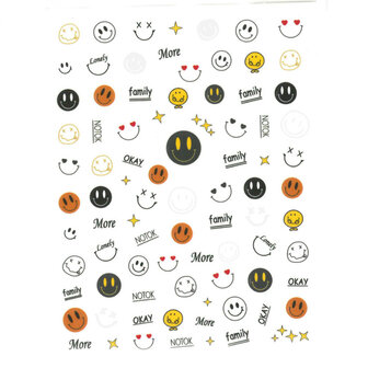 nagelstickers met smiley patronen op vel