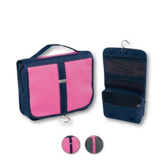 Top Choice cosmetica tas met haak roze/blauw
