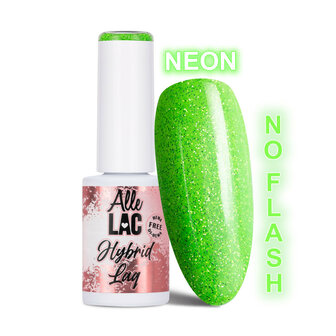 Neon groene gellak met glitter effect