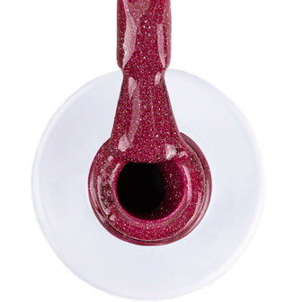 bordeauxroze gellak met roze-rood tinten in gellak potje met kwastje.