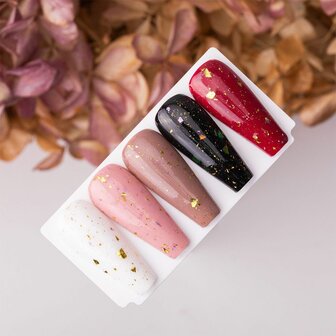 holografische topcoat met kleurige flakes