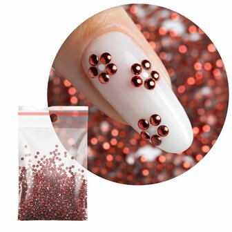 NTN Premium ShinePins Rood - Ronde Metallic Nail Art Studs