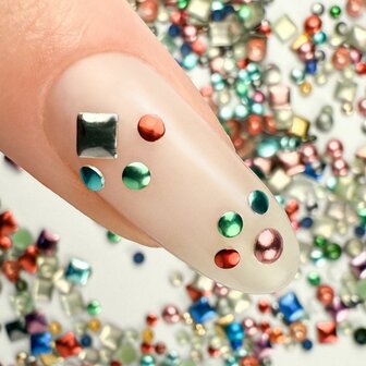 ntn shinepins mix kleuren en vormen op nagel