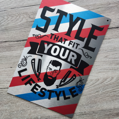 barber wanddecoratie met opdruk style that fit your lifestyle.