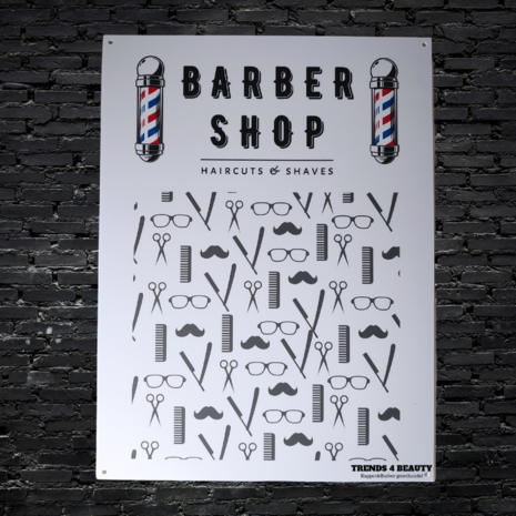Wandbord barbershop emblemen