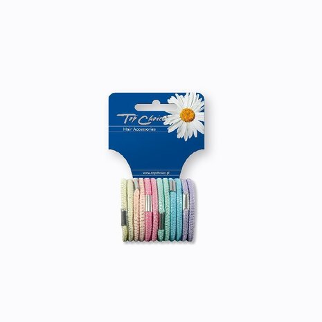 Haarelastiek 12 stuks - pastel kleuren
