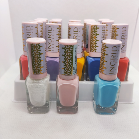 Ingrid Cosmetics - nagellak op display - 20 stuks - 9 kleuren