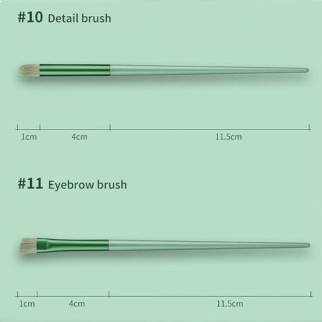 Ecarla - Make up kwastenset - 13 delig - Groen