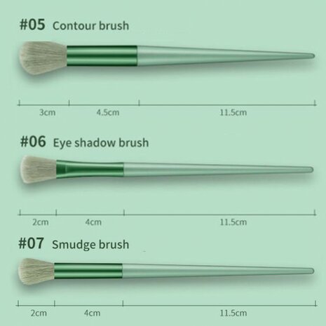 contour brush en eye shadow brush en smudge brush