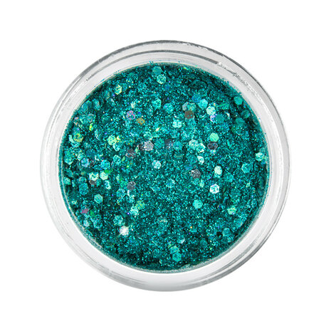 groene nagel glitters in potje