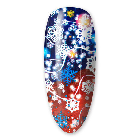 Kerst nagel transfer folie voorbeeld op nagel