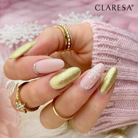 Claresa sparkle 6 lichtgoud voorbeeld op nagels
