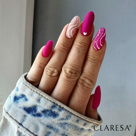 inspiratie matte of velours top coat met roze gellak