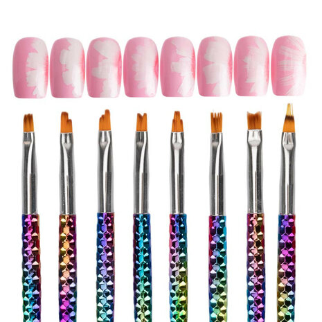 Ombre brush set 8 stuks