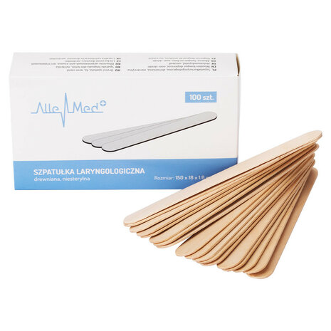 AlleMed houten spatels voor wax 100 stuks