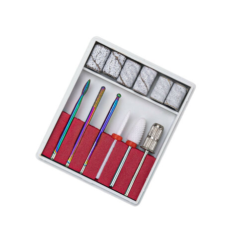 12-delige Nagelfrees Set voor Nagelstyling (Rainbow)
