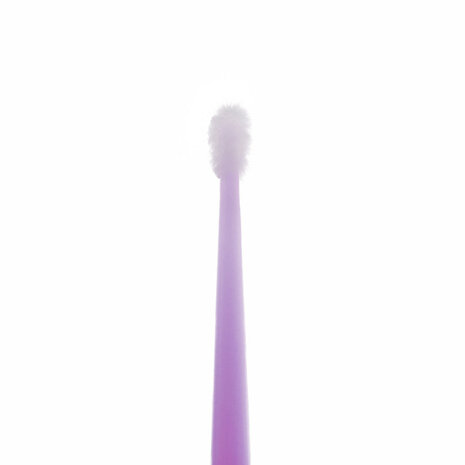 Detailopname van de fijne punt van een vezelvrije microbrush voor precisiewerk.