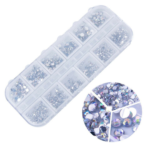 Nagel Strass Steentjes - Regenboog Zirkonia Set - 1000 stuks