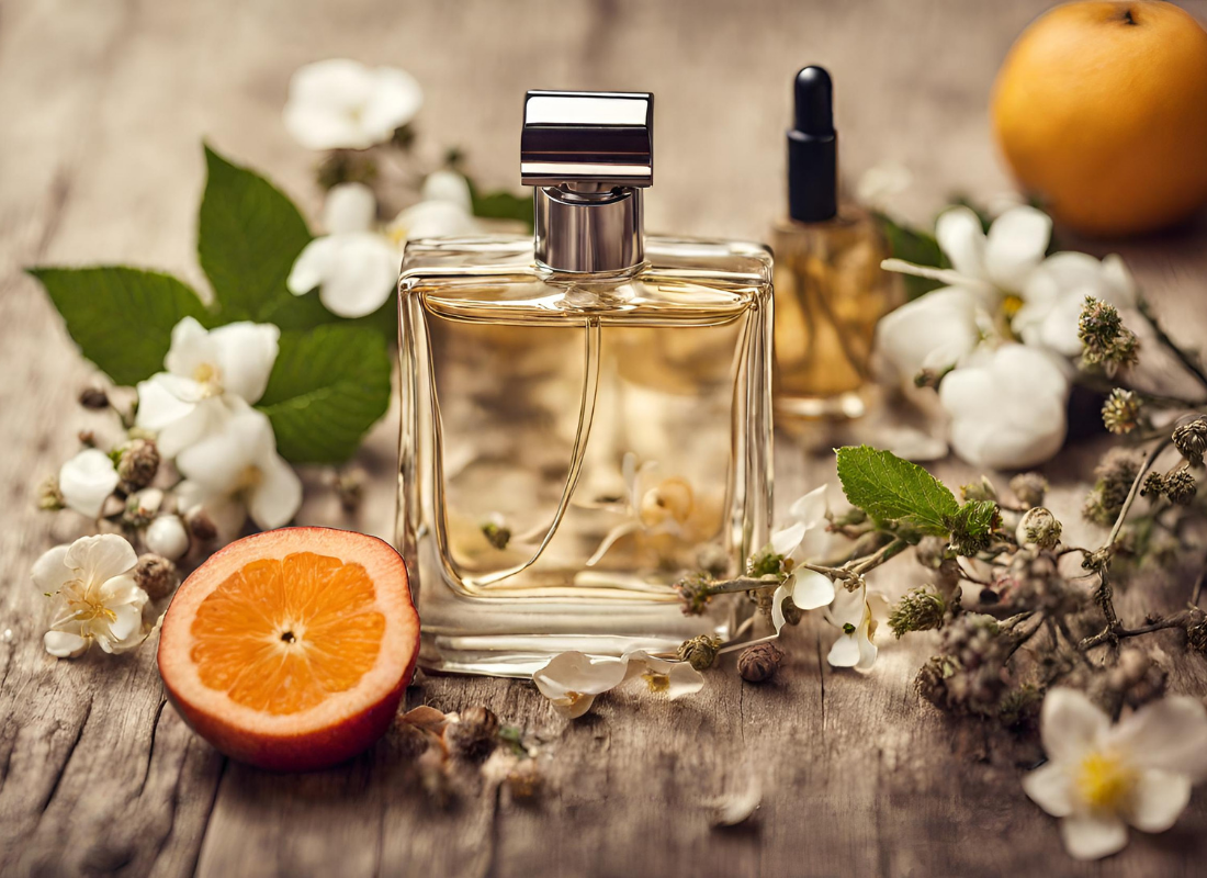 Geurfamilies in parfum, citrus, bloemig en houtachtig.