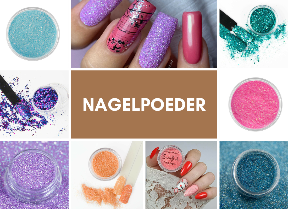 nageldecoratie met nagelpoeder