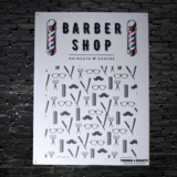 Wandbord barbershop emblemen_