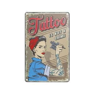 Tattoo shop decoratie bord met opdruk.